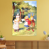 Alice the White King & the Rabbit als Court Jester Canvas Afdruk (Insitu (Woonkamer))