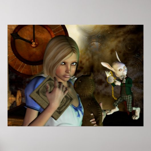 Alice & The White Rabbit Print (Voorkant)