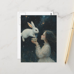 Alice Thee Met de Konijn Fantasy Briefkaart