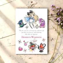 Alice Thee Party Whimsische Tuin Bedankkaart