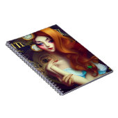 Alice Time houdt Bewegend AI Generated Art Notitie Notitieboek (Rechterzijde)