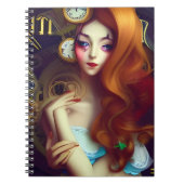 Alice Time houdt Bewegend AI Generated Art Notitie Notitieboek (Voorkant)