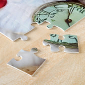Alice Time houdt Bewegende AI Generated Art Legpuzzel (Zijkant)
