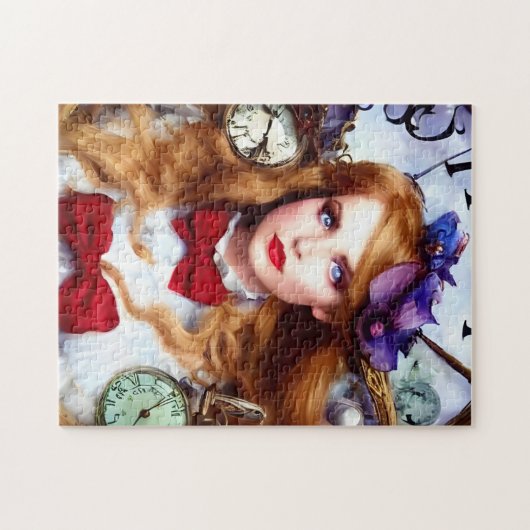 Alice Time houdt Bewegende AI Generated Art Legpuzzel (Horizontaal)