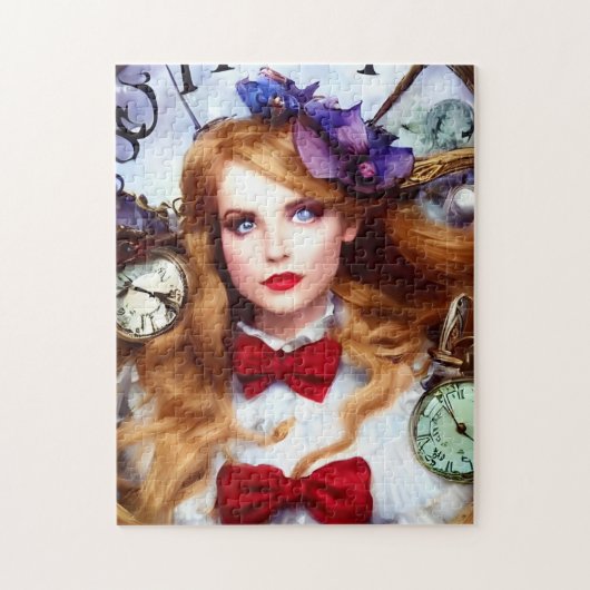 Alice Time houdt Bewegende AI Generated Art Legpuzzel (Verticaal)