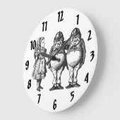 Alice, Tweedle Dee en Tweedle Dum Wall Clock Grote Klok (Hoek)