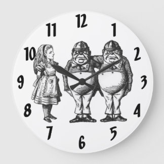 Alice, Tweedle Dee en Tweedle Dum Wall Clock Grote Klok