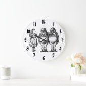 Alice, Tweedle Dee en Tweedle Dum Wall Clock Grote Klok (Huis)