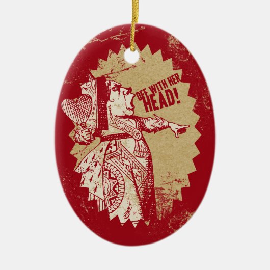  Alice uit met haar hoofd Keramisch Ornament (Voorkant)