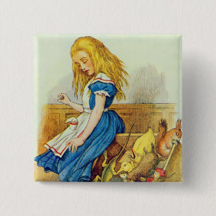 Alice Upsets the Jury-Box Vierkante Button 5,1 Cm