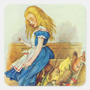 Alice Upsets the Jury-Box Vierkante Sticker