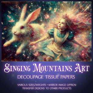 Alice Valt in Wonderland Fantasie Decoupage Tissuepapier