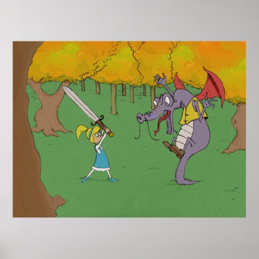 Alice vecht tegen de Jabberwocky Poster (Voorkant)