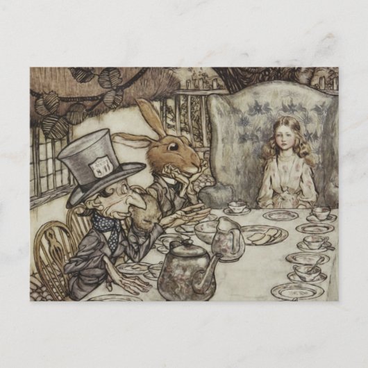 Alice Verjaardag Onverjaardag Konijn Hoedenmaker F Briefkaart (Voorkant)