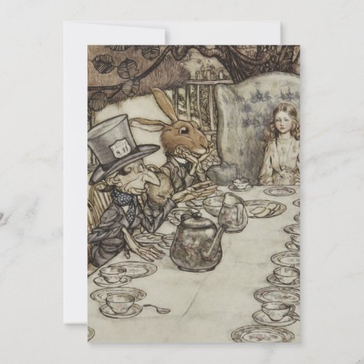 Alice Verjaardag Onverjaardag Konijn Hoedenmaker F Kaart (Achterkant)