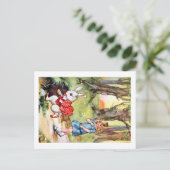 Alice volgt het witte konijn naar Wonderland Briefkaart (Staand voorkant)