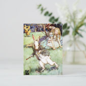 Alice volgt het witte konijn naar Wonderland Briefkaart (Staand voorkant)