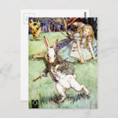 Alice volgt het witte konijn naar Wonderland Briefkaart (Voorkant / Achterkant)