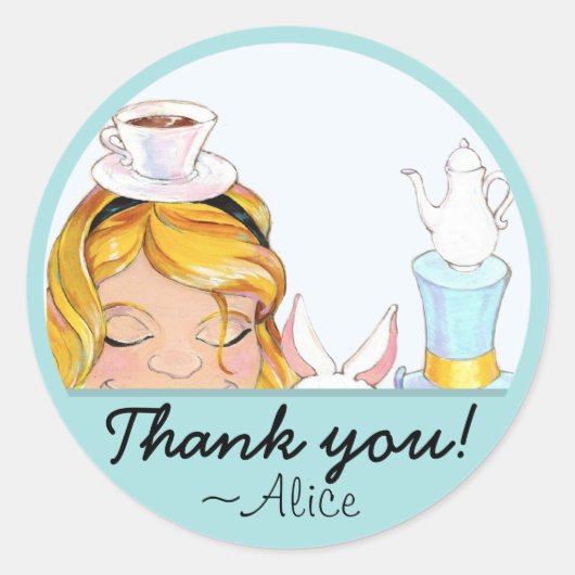 Alice & Vrienden Blue Tea Party Stickers (Voorkant)