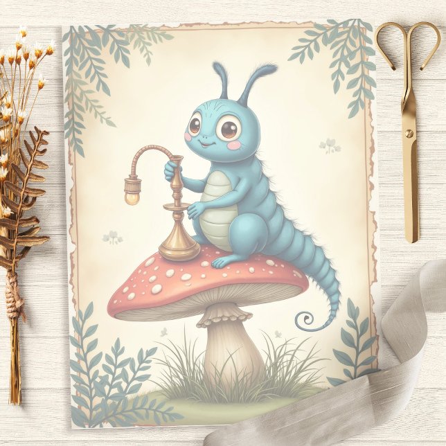Alice Whimsical Caterpillar Scrapbook Paper (Creator heeft geüpload)