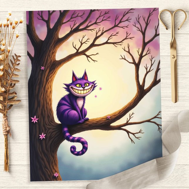 Alice Whimsical Cheshire Cat Scrapbook Paper (Creator heeft geüpload)