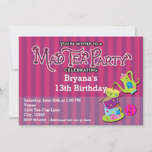 Alice Whimsical Wonderland Gekke Thee PARTY Whimsi Kaart