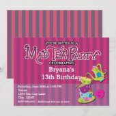 Alice Whimsical Wonderland MAD TEA PARTY Whimsical Kaart (Voorkant / Achterkant)