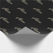 Alice white gold Handwriting Geschenkpapier Cadeaupapier (Hoek)