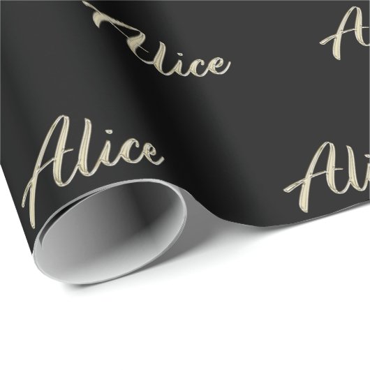 Alice white gold Handwriting Geschenkpapier Cadeaupapier (Rol Hoek)