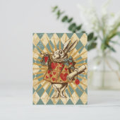  Alice White Rabbit Briefkaart (Staand voorkant)