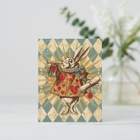  Alice White Rabbit Briefkaart (Staand voorkant)