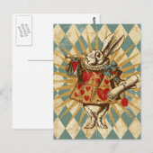  Alice White Rabbit Briefkaart (Voorkant / Achterkant)