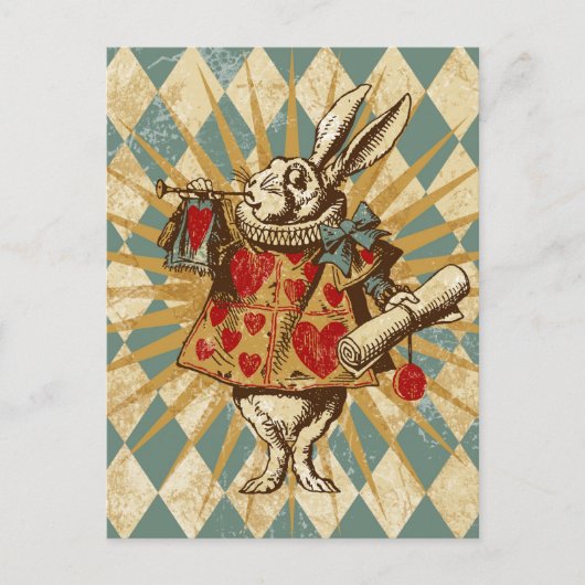 Alice White Rabbit Briefkaart (Voorkant)