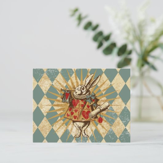  Alice White Rabbit Briefkaart (Staand voorkant)