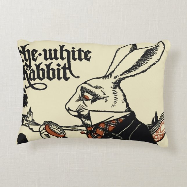 Alice White Rabbit Classic Wonderland Accent Kussen (Achterkant)