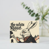 Alice White Rabbit Classic Wonderland Briefkaart (Staand voorkant)