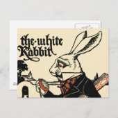 Alice White Rabbit Classic Wonderland Briefkaart (Voorkant / Achterkant)