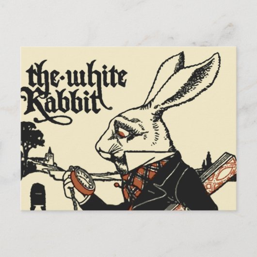 Alice White Rabbit Classic Wonderland Briefkaart (Voorkant)