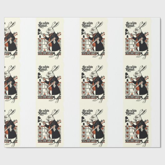 Alice White Rabbit Classic Wonderland Cadeaupapier (Vlak)