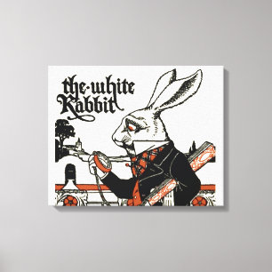 Alice White Rabbit Classic Wonderland Canvas Afdruk