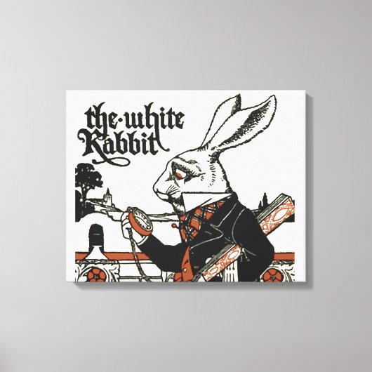 Alice White Rabbit Classic Wonderland Canvas Afdruk (Voorkant)