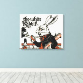 Alice White Rabbit Classic Wonderland Canvas Afdruk (Insitu (Houten vloer))