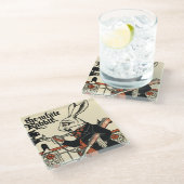 Alice White Rabbit Classic Wonderland Glazen Onderzetter (Schuin)