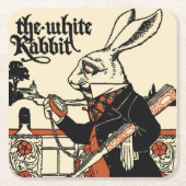 Alice White Rabbit Classic Wonderland Kartonnen Onderzetters (Voorkant)