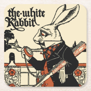 Alice White Rabbit Classic Wonderland Kartonnen Onderzetters