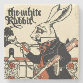 Alice White Rabbit Classic Wonderland Stenen Onderzetter (Voorkant)
