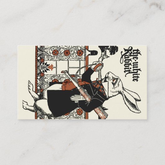 Alice White Rabbit Classic Wonderland Visitekaartje (Achterkant)