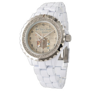 Alice & White Rabbit  Dictionary Art Quote Horloge