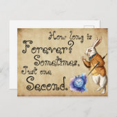 Alice - White Rabbit - Hoe lang is voor altijd? Briefkaart (Voorkant / Achterkant)