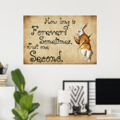 Alice - White Rabbit - Hoe lang is voor altijd? Poster (Thuiskantoor)